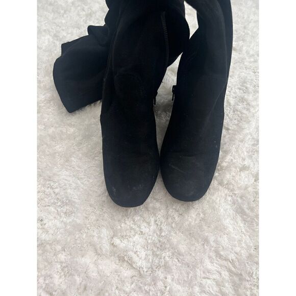 Carlos Santana OTK Black Suede Rounded Toe Block Heel Boots size 7.5 - Picture 4 of 4